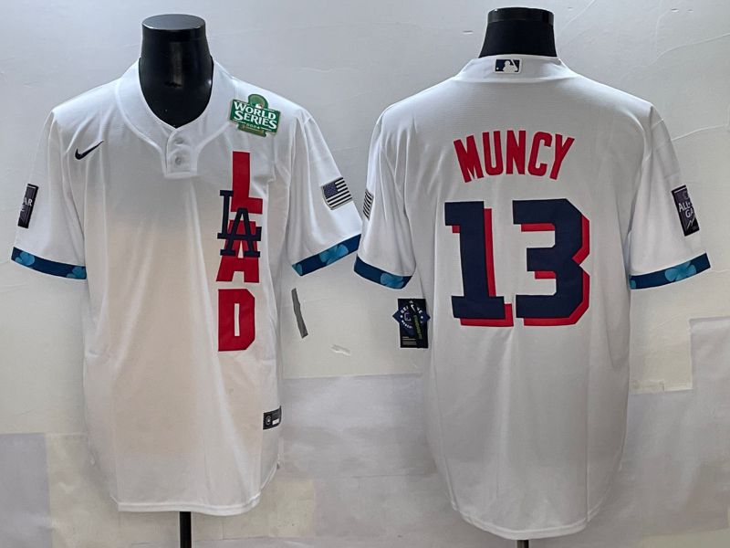 Men 2025 Los Angeles Dodgers #13 Muncy White All star Nike MLB Jersey style 7